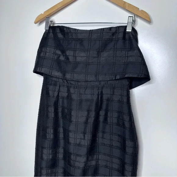 C/ MEO Collective Black Strapless Side Slit Plaid Refresh Cocktail Dress Size M - Picture 5 of 12